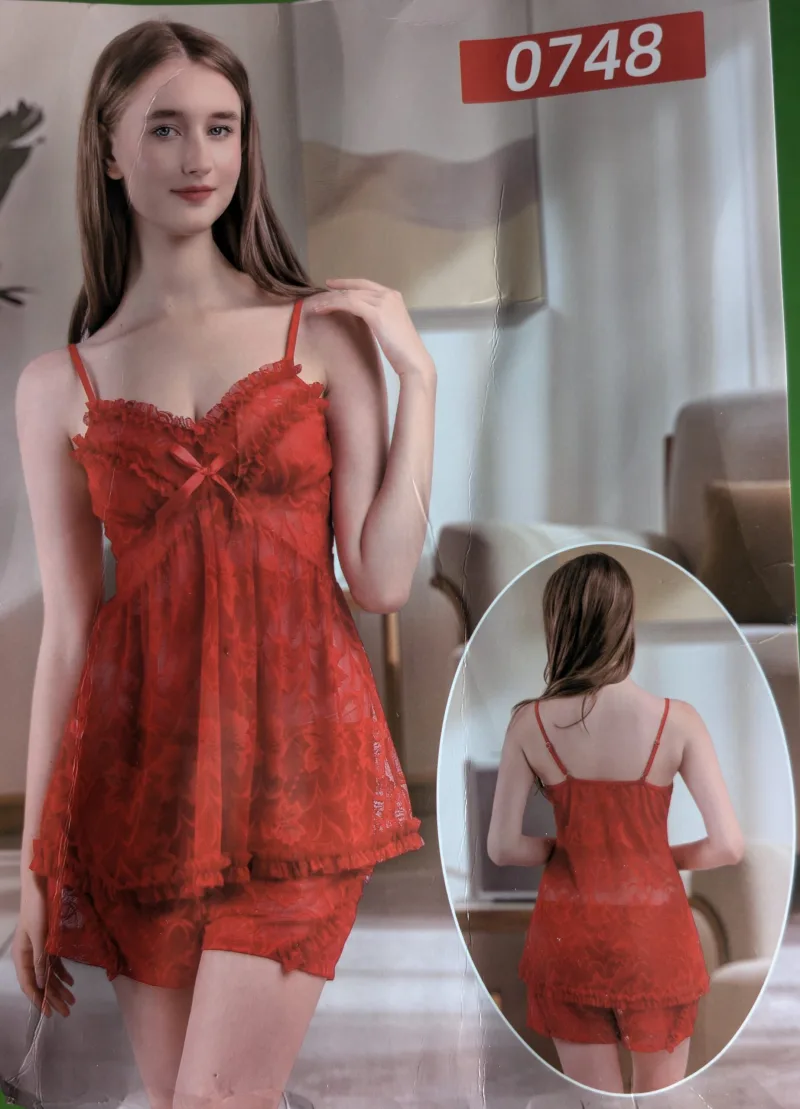 Ruby Romance Frill Lace Cami set